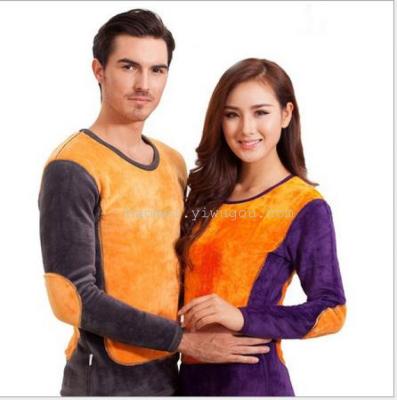 Haomei new men's super soft cotton dress lady gold armor thermal underwear sets