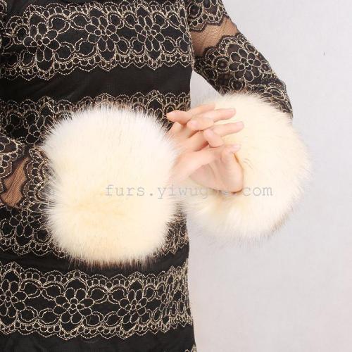 light skin pink simulation fox fur wrist fur cuff new