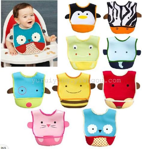 Children‘s Three-Dimensional Wash-Free Eating Clothes Rice Bib PVC Soft Bib Waterproof Coverall Baby Products Manufacturer direct Sales