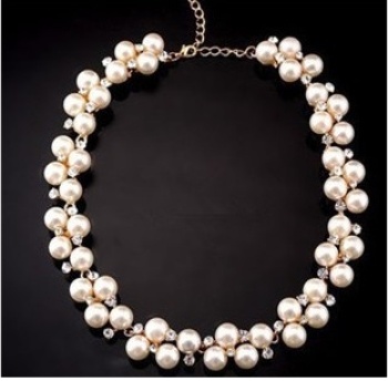 韩版欧美风格明星款珍珠项链夸张短款项链锁骨