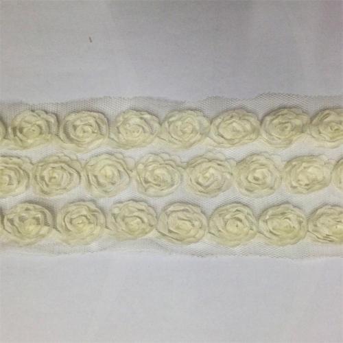 clothing strip line lace factory direct sales polyester strip line chiffon rose lace headwear