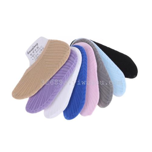 solid color flat versatile boat socks soft cotton socks women‘s boat socks magic jacquard weave socks