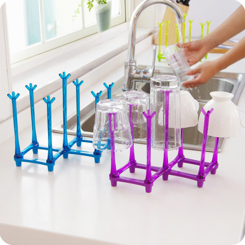 stretch multi-position draining cup holder plastic cup holder glass water cup storage rack inverted rack