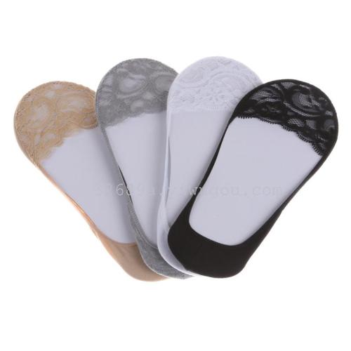 Invisible Socks Large Size Boat Socks Spring and Summer Women‘s Korean Low-Cut Lace Boat Socks Foot Lace floor Socks