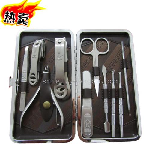 stainless steel manicure set nail clippers pedicure knife eyebrow hair scissors nail file dead skin removal knife excellent