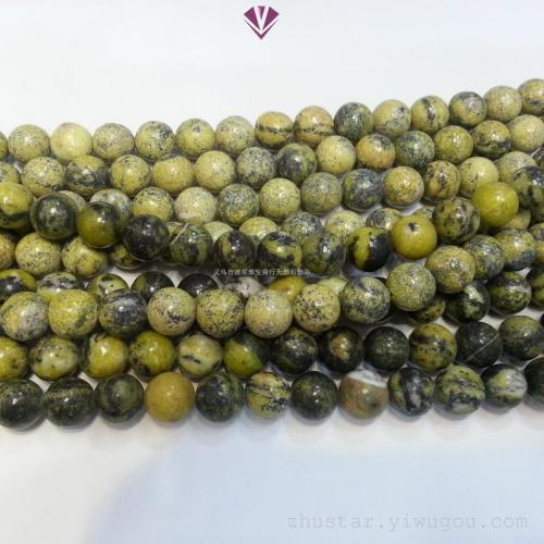 natural stone bead ornament accessories diy stone crafts 8mm natural yellow pine stone round beads bracelet necklace