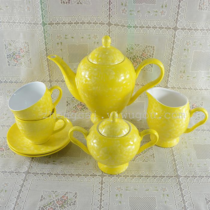 A complete set of 15-head ceramic tea sets with crystalline glaze art tea sets pic 5