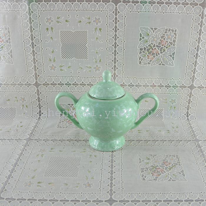 A complete set of 15-head ceramic tea sets with crystalline glaze art tea sets pic 3