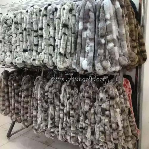 green gray rex rabbit fur three-tube scarf fur scarf korean winter hot sale