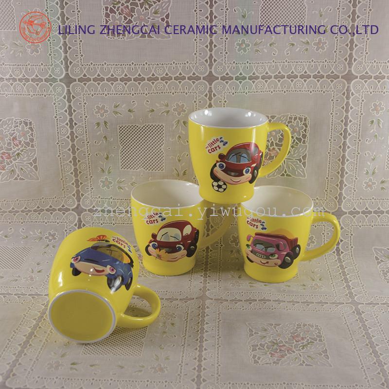陶瓷杯广告促销 咖啡杯  陶瓷卡通图案杯 库存杯
