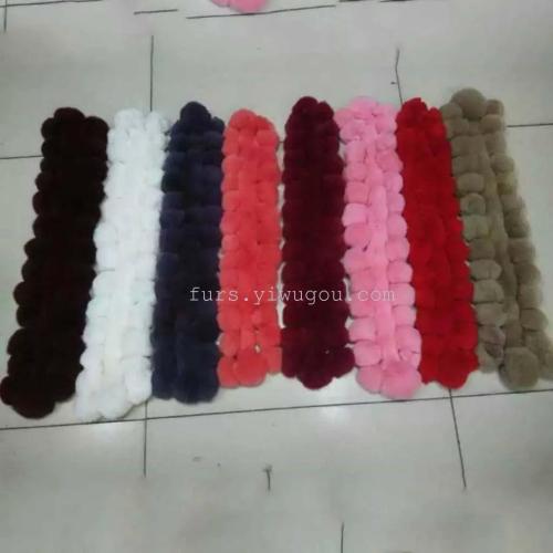 Rex Rabbit Fur Scarf Outer Double Volleyball Scarf New Products in Stock Wholesale Fur Scarf
