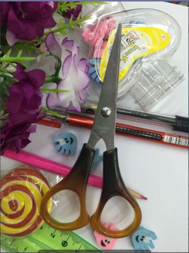 Student Safety Two-Color Amber Lightweight Office Scissors