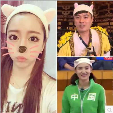 跑男陈赫同款爱丽小屋可爱猫咪耳朵束发带萌运动化妆洗脸头巾潮