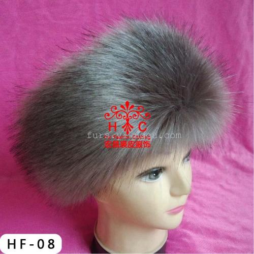 Khaki Simulation Fox Fur Headband Factory Direct Sales Fur Scarf