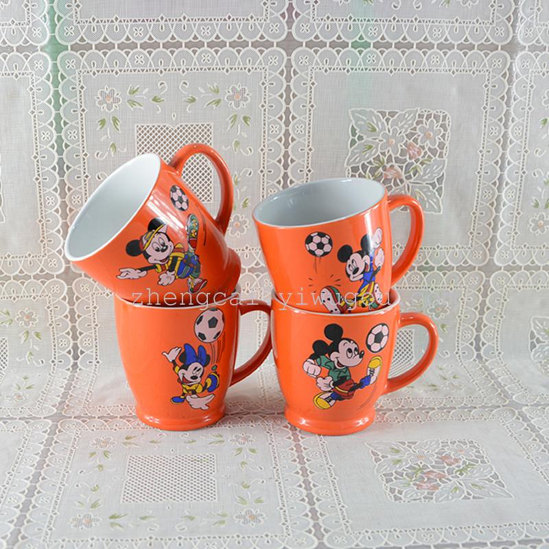 陶瓷杯 外贸咖啡杯 卡通色釉杯 儿童杯