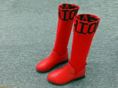冬季新款韩版太空米奇百搭流苏高筒靴平底板鞋