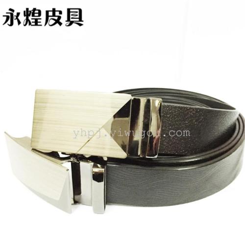 4.0cm Men‘s Hot-Selling Alloy Automatic Buckle Aviation Belt Leather Belt