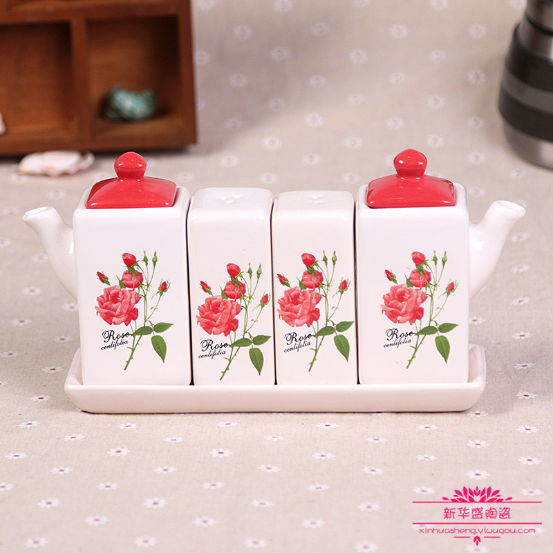 陶瓷调味瓶罐套装厨房用品四件套