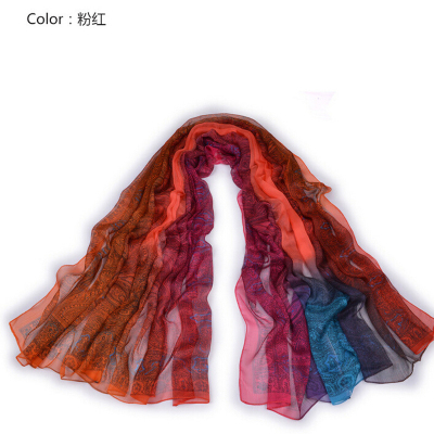 Silk Feeling Scarf Woman's Scarves Shawl Wrap Hand Painted Silk Scarf