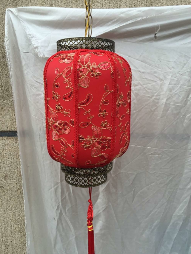 新款仿羊皮冬瓜灯 红铁边冬瓜灯笼 铁艺冬瓜灯笼