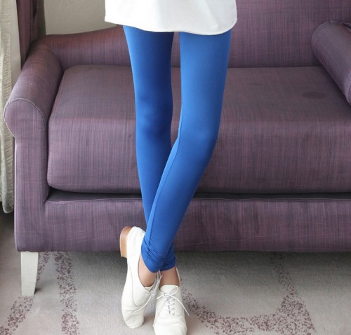 women‘s high-elastic milk silk leggings fashionable candy-colored ankle-length pants