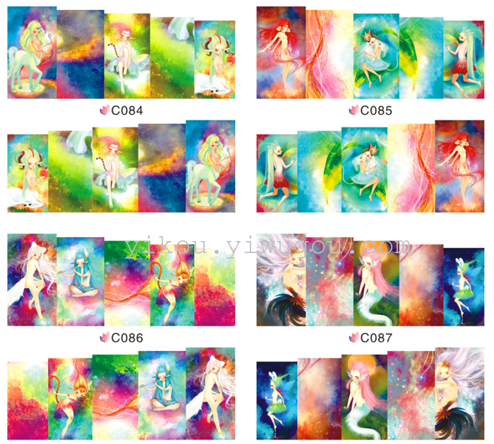 Supply A New Four Diy Nail Stickers Decals Water Hot Products Europe The New Manicure Sticker Printing Template Diy