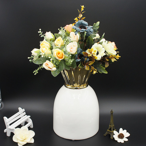 jinbao new creative ceramic electroplating jinsha animal vase living room dining table bedroom flower holder home decoration
