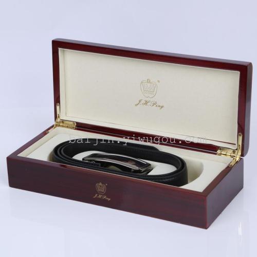 Golden Crown Ping Men‘s Automatic Buckle Belt High-Grade Rosewood Gift Set