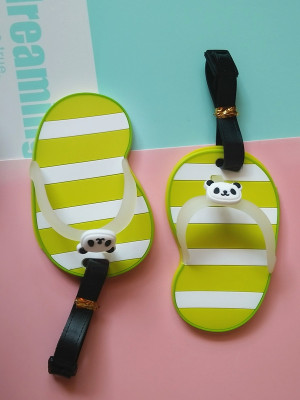 PVC yellow bar beach cool summer sandals soft luggage tag