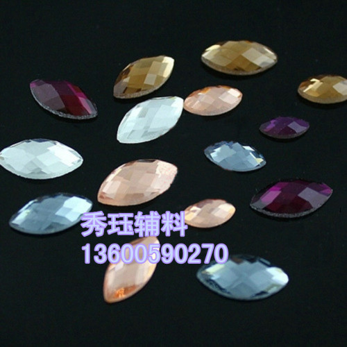 Middle East Glass Horse Eye 5*10 White AB Bottoming Drill Fancy Shape Diamonds Accessories