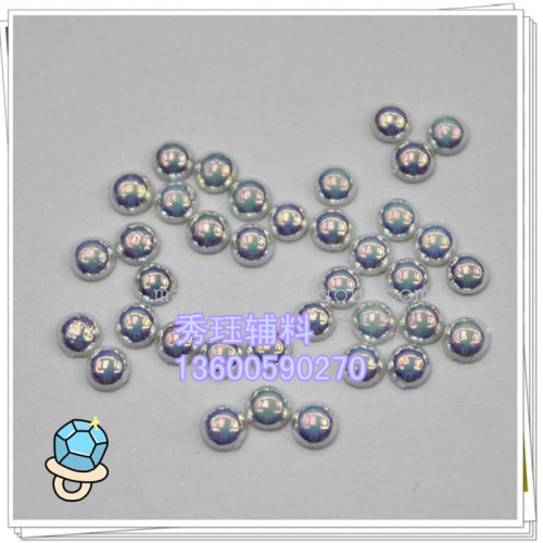 Bottoming Drill Ornament Accessories 3mm White AB Color Ceramic Hot Drilling round