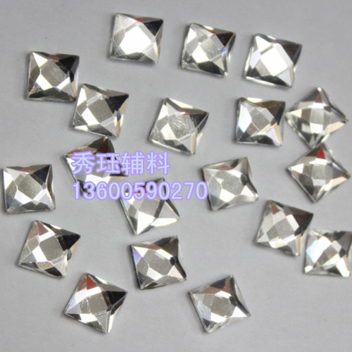 DIY Flat Bottom Glass Drill Middle East Style Rhinestone 4*4 Star Face Square Diamond Fancy Shape Diamonds