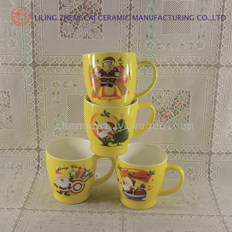 陶瓷杯咖啡杯 1788 色釉广告促销杯圣诞杯