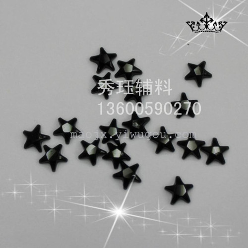double-sided diamond five-pointed star imitation austrian diamond hot drilling clothing accessories glass drill