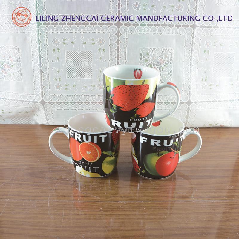 陶瓷杯咖啡杯 1792 广告促销杯 水果图案杯