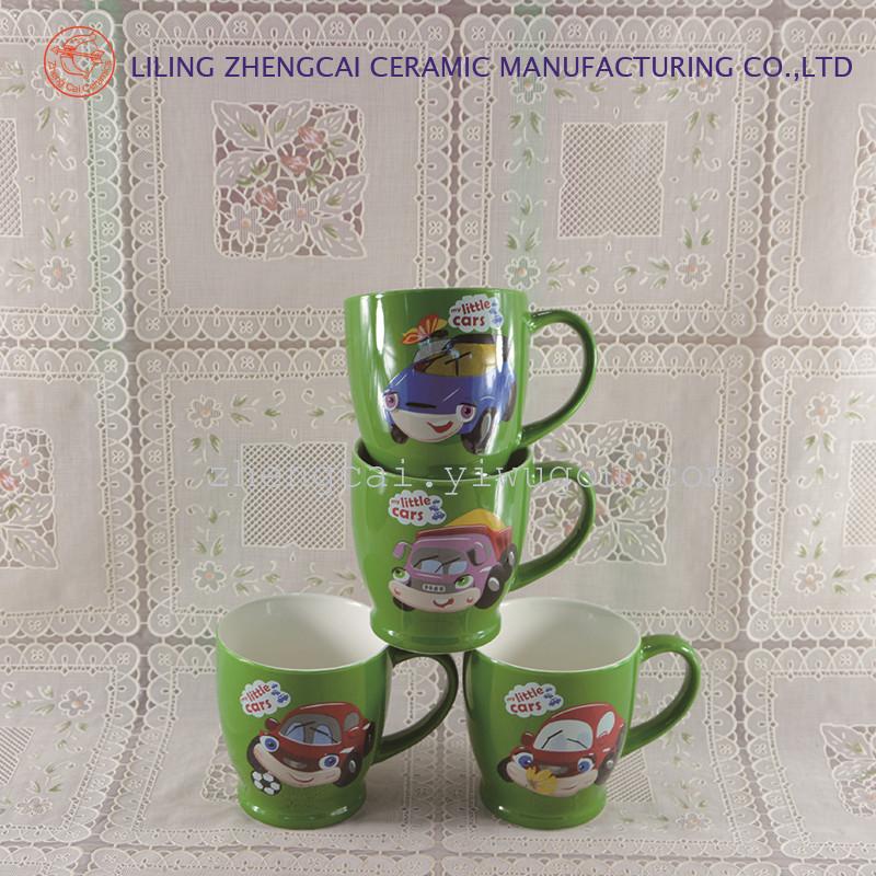 陶瓷杯咖啡杯 1794 色釉广告促销杯 卡通杯