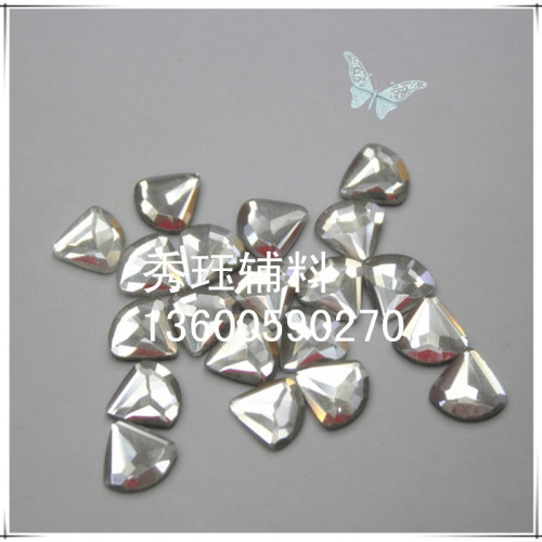 fan-shaped diamond wholesale 13 * 17mm glass drill flat bottom special-shaped diamond