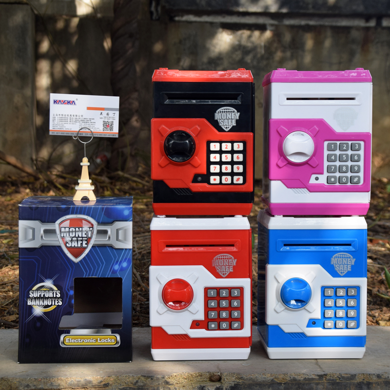 创意迷你密码保险 新款纸币ATM储蓄罐 自动卷钱机