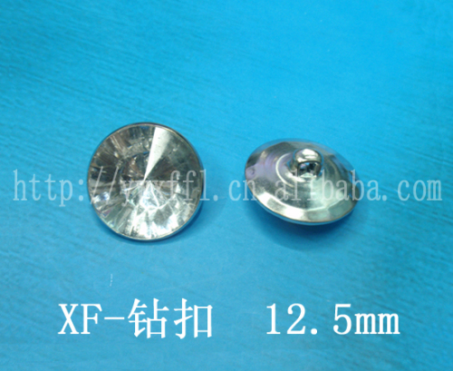 factory direct sales 12.5mm hand-stitched diamond buckle with diamond button shirt button