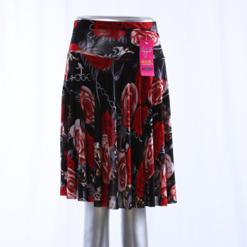 防走光跳舞裙中老年女装夏短裙妈妈松紧半身裙