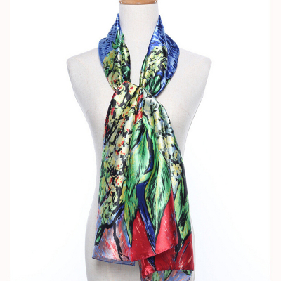 Lady's day silk oversize sunblock air conditioner shawl spring and summer long scarf.