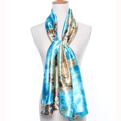 160cm*50cm Womens Large Silk Like Scarf Long Satin Scarf Fashion Designer Scarf Lightweight Wraps