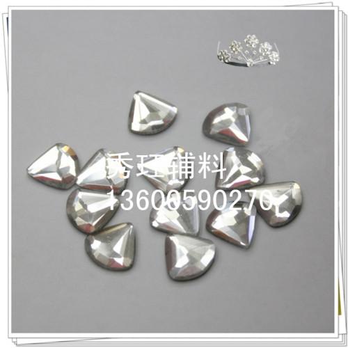 fan shaped diamond crystal glass diamond clothing accessories