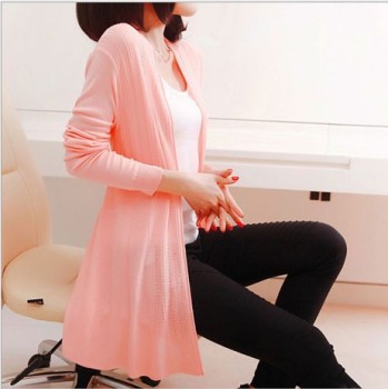 The spring and autumn decoration body long cardigan jacket sunscreen clothing ladies sweater air conditioner