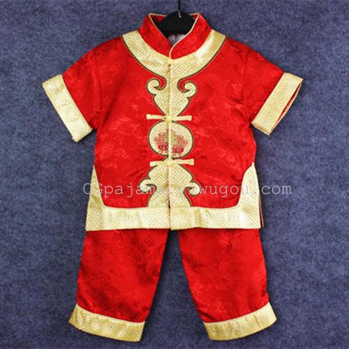 factory direct export male baby spring and summer tang suit wholesale party evening dress performance clothing