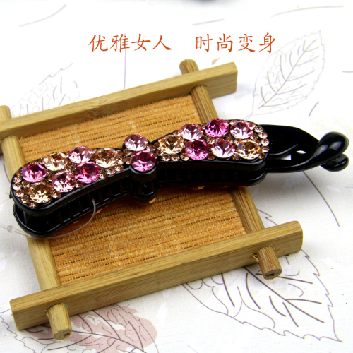 ancher korean version ornament brand czech imported diamond new bow tie banana clip vertical clip