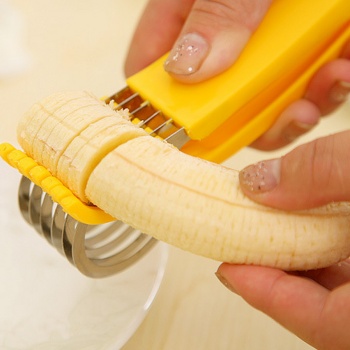 不锈钢香蕉切片器 切香蕉刀 火腿水果刀切片器