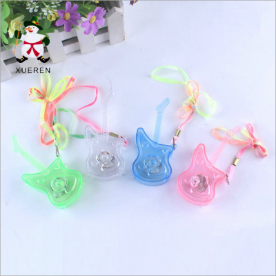 Factory outlet 2014 new cute and new transparent guitar flash pendant children's toys wholesale