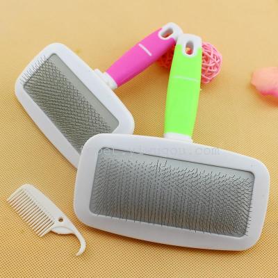 Pet comb candy colored soft handle with sticky hair comb dog cat brush factory direct sales of foreign trade wholesale