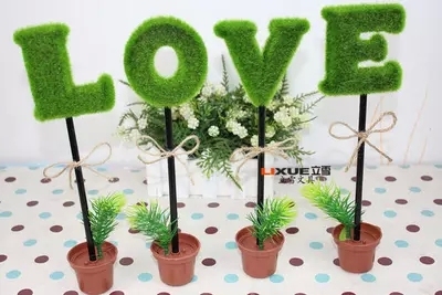Lixue Stationery Korean Creative Couple Potted Pen Plant Ballpoint Pen Letter Shape Love Pen